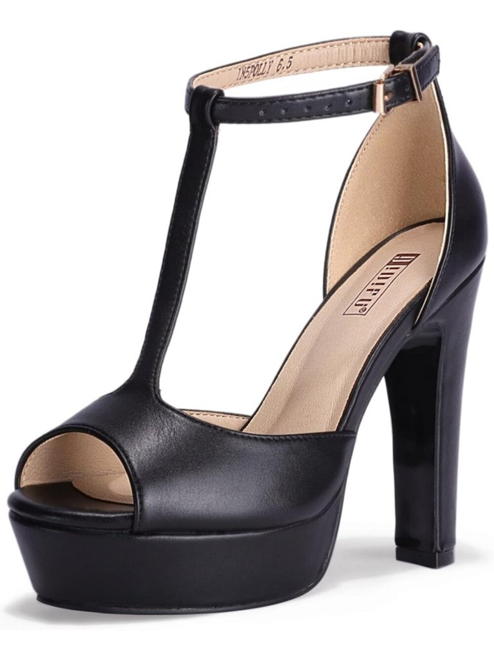 Stylish Women's Platform Chunky High T-Strap Peep Toe Heels - Perfect for Any